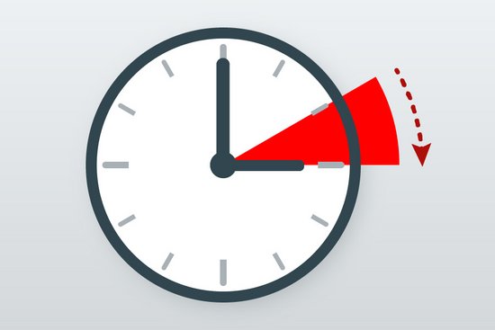 Eine Uhr, die um eine Stunde vorgestellt wird